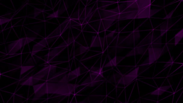 Анімовані Рожеві Миготливі Лінії Крапки Декількома Формами Багатокутника Чорному Тлі — стокове відео