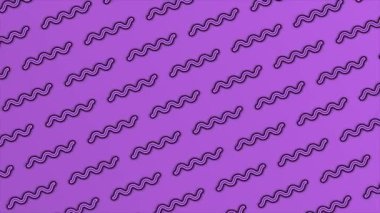 Mor arkaplan üzerinde canlandırılmış Minimum Geometrik eğri şekiller, en az arkaplan