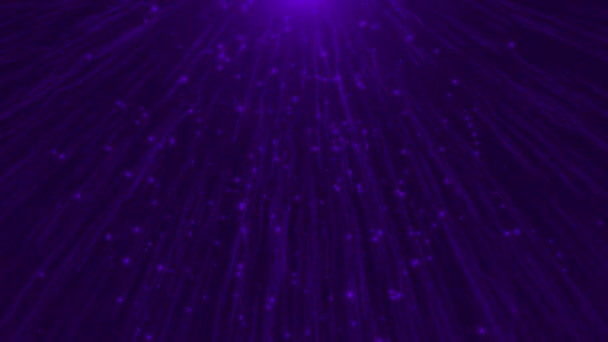 Geanimeerde Purple Meteoor Douche Golvende Deeltjes Vallen Met Sprankelende Deeltjes — Stockvideo