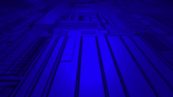 Animowany Wzór Chipsetu Komputerowego Futurystyczne Tło Technologii — Wideo stockowe
