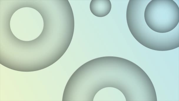 Animatie Blauw Geel Diepte Halve Cirkel Vormen Achtergrond Eenvoudige Elegante — Stockvideo