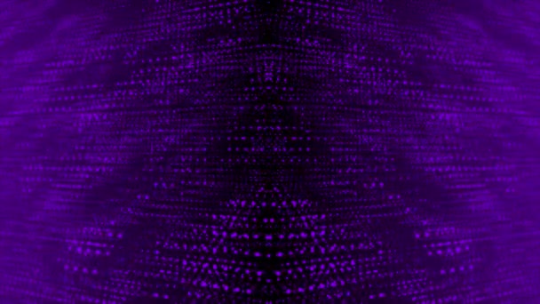Color Púrpura Animado Abstracto Futurista Ciberespacio Tecnología Fondo Fondo Partículas — Vídeo de stock