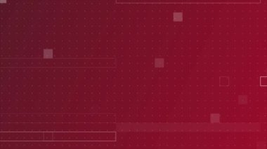 Canlandırılmış koyu kırmızı soyut geometrik şekiller teknoloji arka planı, şebeke dokusu teknoloji arka planı