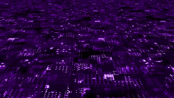 アニメーションモーショングラフィック3Dデジタルテクノロジー未来的な紫の粒子の背景 テクノロジーとモーション粒子の背景 — ストック動画