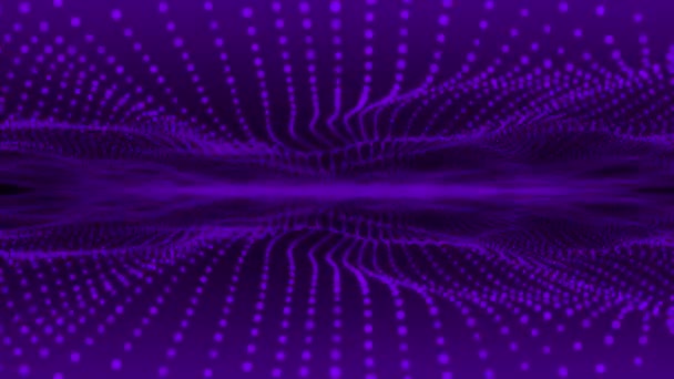Particules Violettes Animées Coulant Fond Ondes Fluides Résumé Modèle Liquide — Video