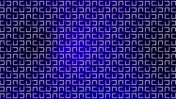 アニメーション 移動幾何学的な形 ブルーの背景上の正方形のパターン デジタル形の背景 — ストック動画