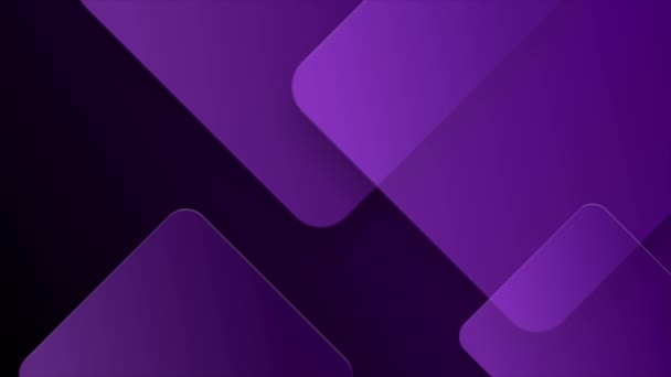 Animado Oscuro Púrpura Abstracto Geométrico Formas Cuadradas Mínimo Fondo Formas — Vídeos de Stock