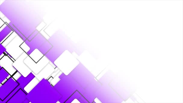 Анимация Простое Футуристическое Движение Фиолетовый Квадрат Градиентный Геометрический Белый Фон — стоковое видео