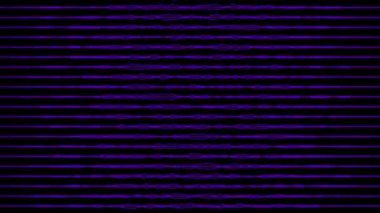 Siyah arkaplan üzerinde hareket eden canlandırılmış Soyut Mor renkli yatay kıvrımlı çizgiler