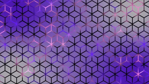 Animado Futurista Roxo Sci Tecnologia Fundo Com Padrão Hexagonal — Vídeo de Stock