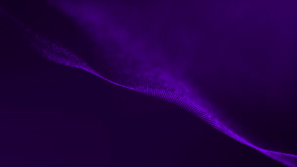 Анімований Фіолетовий Колір Цифровий Абстрактний Фон Хвилі Частинок Кібер Або — стокове відео
