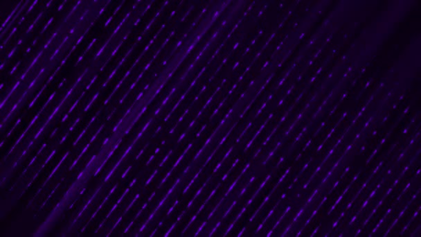 輝く粒子が付いているアニメーションされたエレガントな紫色の継ぎ目が無い対角線 シンプルな未来的な背景 — ストック動画