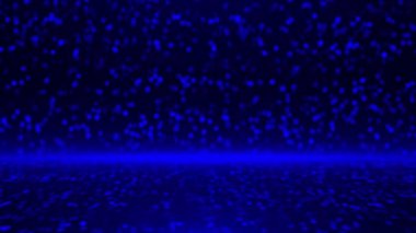 Canlandırılmış 3d Güzel Mavi sim parçacıkları siyah arkaplan üzerinde titreşen parçacıklar, basit parçacıklar