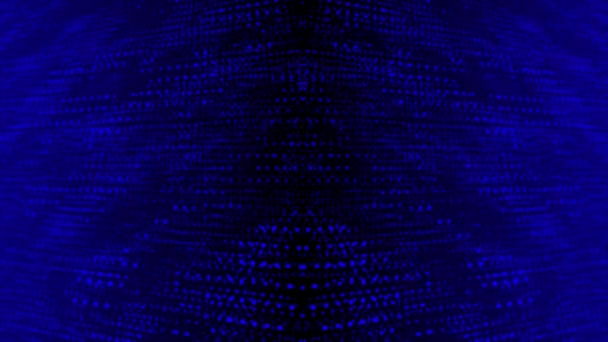 Color Azul Animado Abstracto Futurista Ciberespacio Tecnología Fondo Fondo Partículas — Vídeo de stock