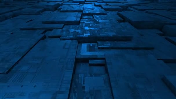 Animated Royal Blue Computer Chipset Pattern Futuristic Technology Background — стоковое видео