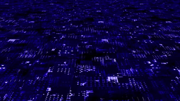アニメーションモーショングラフィック3Dデジタル技術未来的なブルー粒子の背景 テクノロジーとモーション粒子の背景 — ストック動画