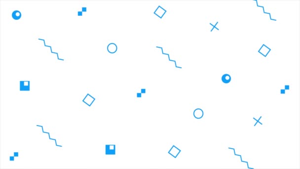 动画皇家蓝色随机抽象形状流行风格最小的白色背景 — 图库视频影像