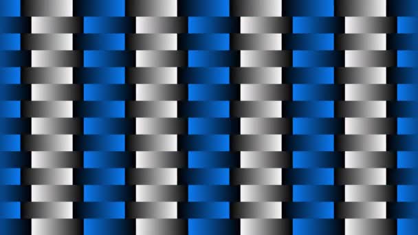 Animated White Royal Blue Gradient Checkered Background Moving Stripes Creating — Stock Video