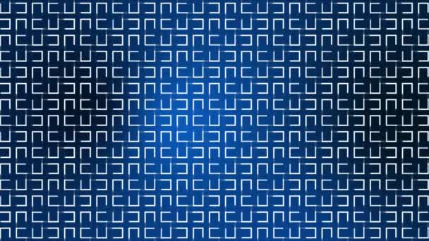 在皇家蓝色背景上的动画移动几何形状正方形图案 数字形状背景 — 图库视频影像