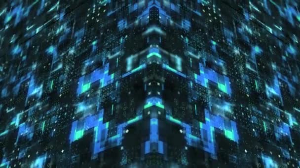 Animato Royal Blu Astratto Tecnologia Futuristico Cyberspazio Sfondo Sci Tecnologia — Video Stock