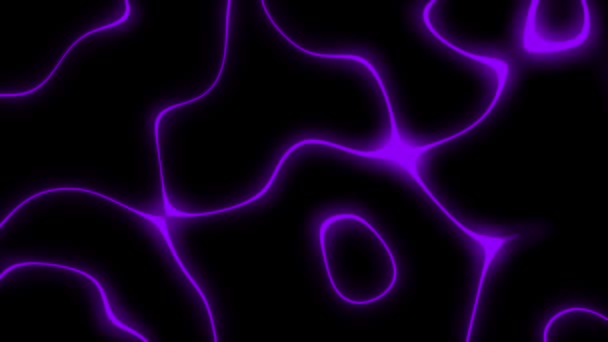 Animated Glowing Purple Neon Abstract Patroon Minimale Geometrische Sci Futuristische — Stockvideo