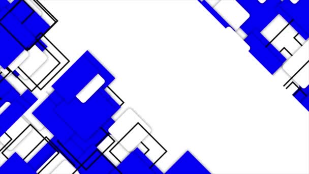 Animatie Eenvoudige Futuristische Bewegende Blauwe Vierkanten Gradiënt Geometrische Witte Achtergrond — Stockvideo