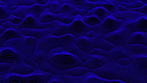 Animated Looped Data Flow Concept Sci Τοπογραφικό Φόντο Μοτίβο Μπλε — Αρχείο Βίντεο