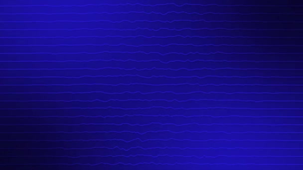 Animatie Kort Blauwe Kleur Horizontaal Wiebelige Lijnen Bewegen Zwarte Achtergrond — Stockvideo