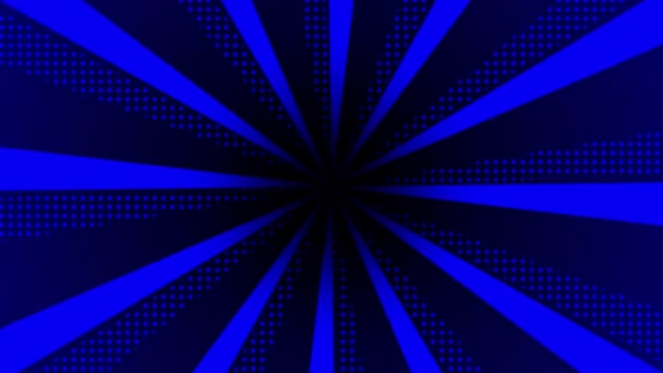 Animado Estilo Cômico Moderno Central Concentrado Linhas Rotativas Azul Futurista — Vídeo de Stock