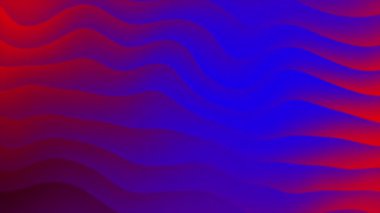 Kırmızı ve mavi renkli dalgalı çizgili canlandırılmış Soyut döngü arkaplanı