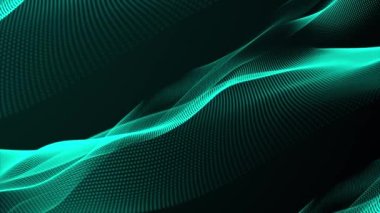 Canlandırılmış cyan renk dalgalı desen arkaplanı