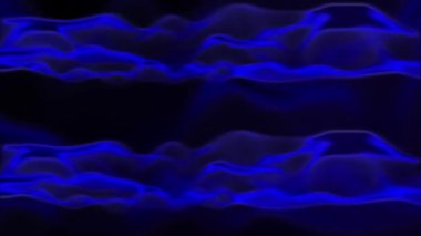 Canlandırılmış mavi renkli parlak dalgalı desen arkaplanı