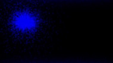 Canlandırılmış Parlayan mavi ışık ışınları ve küp parçacıkları arkaplanı