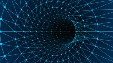 Canlandırılmış Kraliyet mavi rengi 3d silindirik ağ dikişsiz döngü tünel arkaplanı