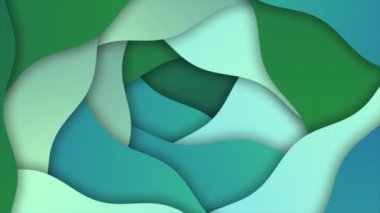 Canlandırılmış dalgalı desen 3d derinlik katman kağıt kesme arkaplanı