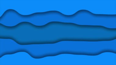 Canlandırılmış kraliyet mavisi 3d derinlik kıvrımlı katmanlar kağıt kesme arkaplanı