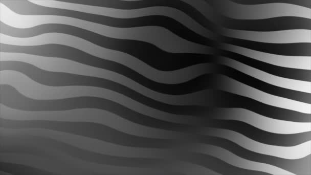 Animated Abstracte Looped Achtergrond Met Zwart Wit Kleur Golvende Strepen — Stockvideo