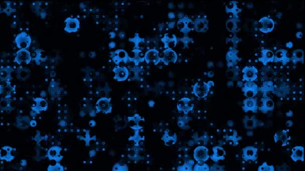 Animado Royal Azul Cor Abstrato Elementos Circulares Fundo — Vídeo de Stock