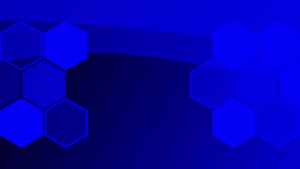 Animé Bleu Couleur Hexagone Formes Élément Fond — Video