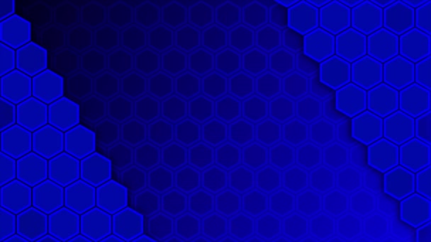 Animado Azul Cor Hexagonal Formas Fundo — Vídeo de Stock
