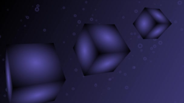 Анімований Світло Фіолетовий Колір Обертається Куб Фон — стокове відео