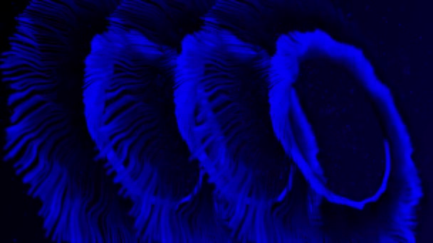 Partículas Animadas Color Azul Girando Trayectoria Circular — Vídeo de stock