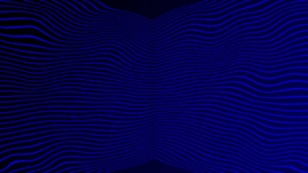 重い粒子の背景を持つアニメーションブルーカラーの波長線 — ストック動画