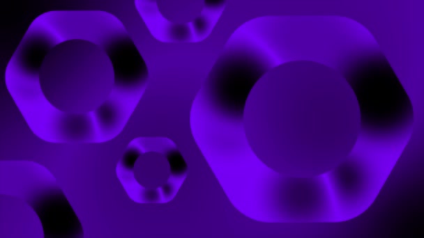 Animado Color Púrpura Patrón Abstracto Giratorio Forma Hexagonal Fondo — Vídeos de Stock