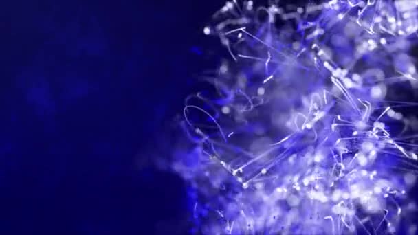 Κινούμενα Μπλε Εκρηγνυόμενα Σωματίδια Αφηρημένο Κυματιστό Φόντο Μοτίβο — Αρχείο Βίντεο