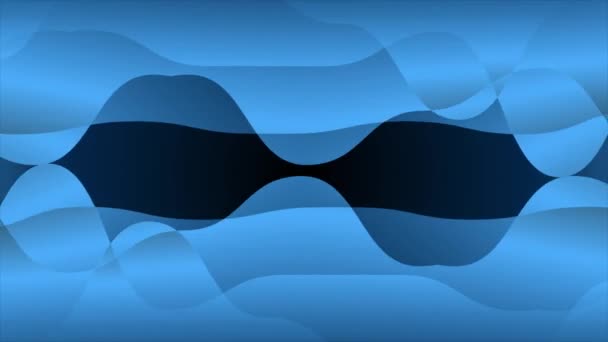 Animato Royal Blu Colore Ondulato Sfondo Modello Sfondo Forma Movimento — Video Stock