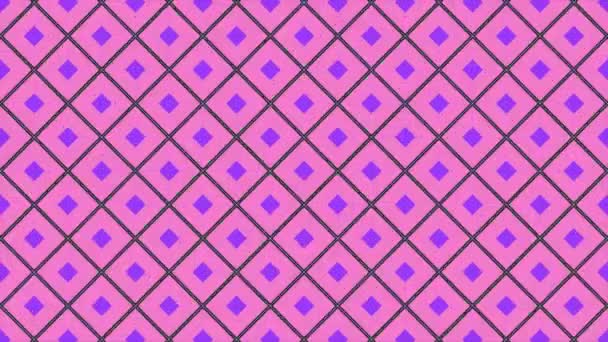 錯覚パターンの背景を作成する正方形のダイヤモンド形を繰り返すアニメーションマルチコロール — ストック動画