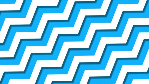 Animated Moving Zigzag Shapes Royal Blue Background — Stock Video