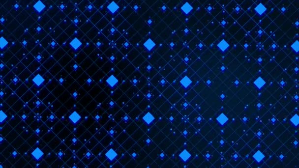 Color Azul Animado Parpadeando Forma Cuadrada Fondo Abstracto Digital — Vídeo de stock