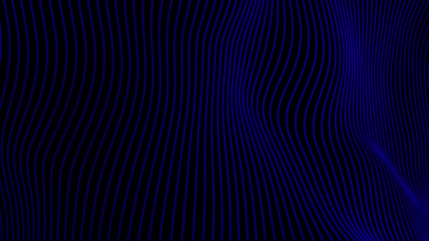 Animated Color Azul Movimiento Lento Ondeando Líneas Tira Sobre Fondo — Vídeo de stock